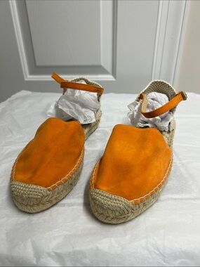 Boden women’s Orange Suede Espadrille Sandals suede size 37